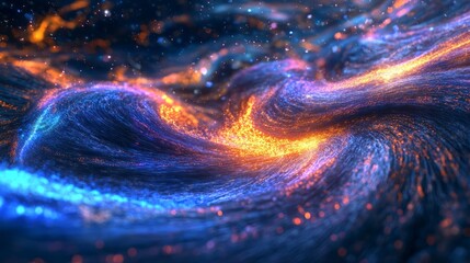 Wall Mural - Abstract Cosmic Nebula: Glowing Energy and Light