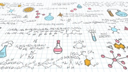 Wall Mural - school education. formulas in chemistry.letters and numbers .