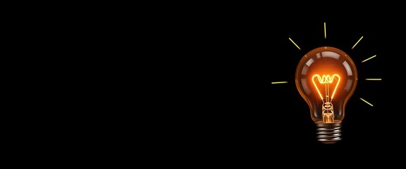 Poster - Innovation and idea themed light bulb symbol on dark blue background
