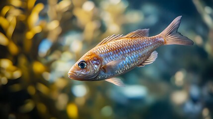 Wall Mural - Vibrant Tropical Aquarium Fish Swimming in Underwater Environment