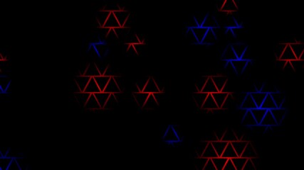 Aufkleber - motion graphics triangular texture video clip with moving up bright red blue colors animation on plain black background