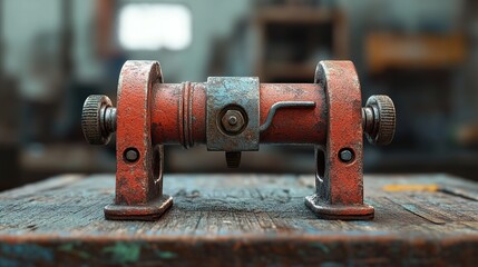 Canvas Print - Vintage Rusty Metal Tool in a Workshop