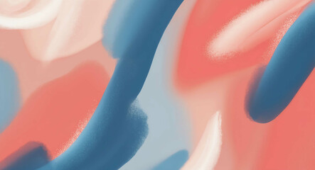 Poster - Smooth pastel blend of blue and coral on soft abstract artistic background