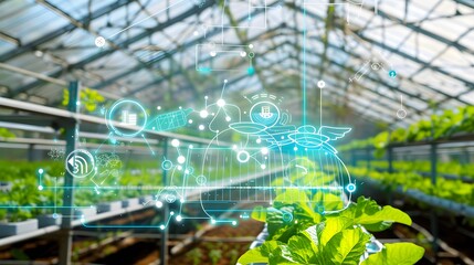 Illustrate a smart irrigation system using SCADA to monitor soil conditions, adjust water distribution, and optimize agricultural efficiency 