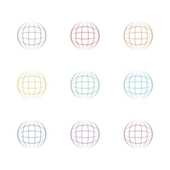 Canvas Print - Earth globe planet icon. Web icon isolated on white background. Set icons colorful