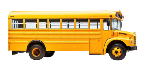 Wall Mural - PNG Small yellow school bus vehicle white background transportation.