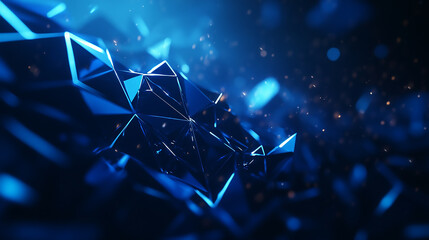 Poster - Abstract polygonal background with lines and dots
 blue plexus background
