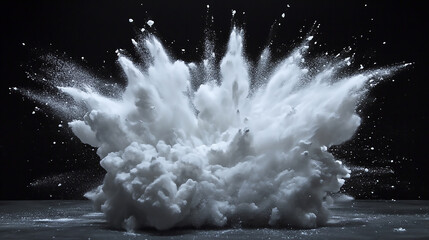 Wall Mural - Abstract dynamic cloud of white dust particles dispersing overlay design.