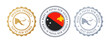 © gt29 - Papua New Guinea - set of stamps with map and flag. Best quality. Original product. Vector illustration