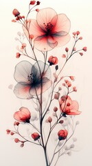 Poster - Graceful Minimalist Floral Tattoo Design