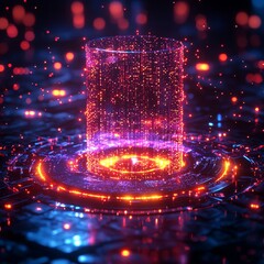Poster - Glowing Quantum Computer in Dark Room
