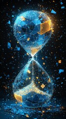 Poster - Shattered Hourglass with Digital Particles Release