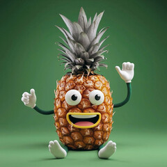 funny pineapple cartoon 