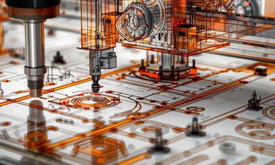 Aufkleber - A machine with a red and orange design is being used to cut a piece of paper Video