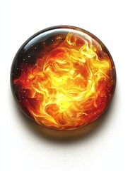 Poster - Glossy Sunburst Badge with Fiery Colors