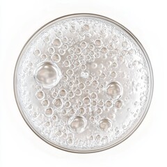 Aufkleber - The inside of a transparent soap bubble contains delicate reflections and air bubbles, isolated on white