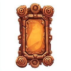 Leinwandbilder - Isolated on white background are steampunk metal panels with square rectangular rivets and iron bronze brass mechanism frames.