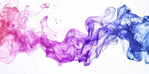 Leinwandbilder - An abstract art piece with violet and magenta smoke swirls on a black and transparent background