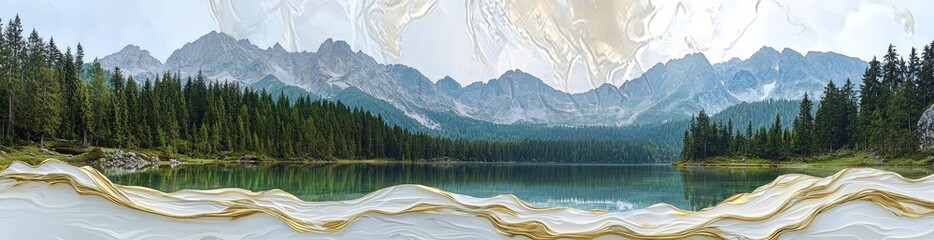 Aufkleber - An aerial view of Strbske Pleso, High Tatras, Slovakia in high resolution