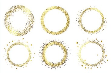 Aufkleber - Cartoon modern set with star circles. Comet quasar fairy tail pulsar fragments on white background.