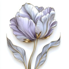 Poster - Beautiful abstract flower illustration isolated on white