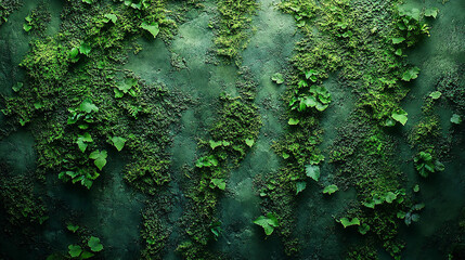 green moss on the wall 