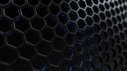 Poster - An abstract hexagonal background. A sci-fi modern texture for a cyberspace theme. Grids of neon hexagons.