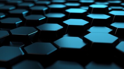 Poster - Surface concept with hexagons. Trendy sci-fi technology background with hexagons.