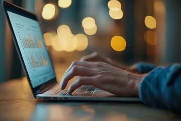 Fototapete - Displaying a business analytics dashboard with charts, metrics, and KPIs to analyze performance and create insights reports for operations management. AI concept for data analysis.
