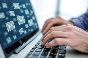 Poster - An email marketing concept, a notification alert in an email, a direct selling project involving customer lists.