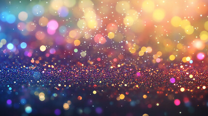Wall Mural - golden abstract background with rainbow light and sparkling bokeh