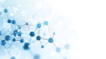 Poster - Abstract Blue Polygonal Network with White Background