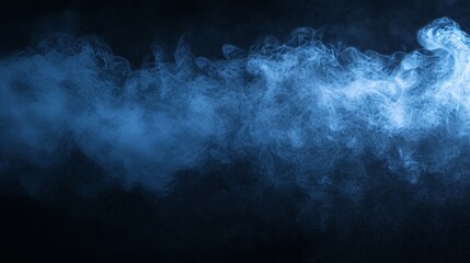 Fototapete - Texture overlay with a misty fog effect containing colorful smoke on a black background.