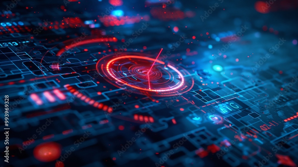 An advanced user interface of a futuristic computer interface with a ...