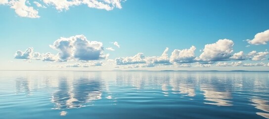 Poster - Panorama shows a tropical beach with a wide horizon, showcasing the gorgeous expanse of sky and sea
