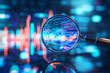 © Taras Vykhopen - Magnifying glass examining digital financial charts for advanced stock market analysis