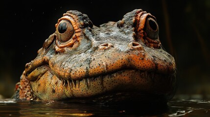 Canvas Print - Close-up of an Alligator's Face in the Water