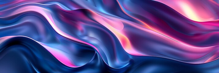 Leinwandbilder - Abstract background with a blue and pink gradient color waves presentation design
