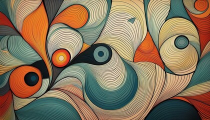 Poster - minimalistic tillable patterns with fine lines and simple elements. fine lines and simple elements m