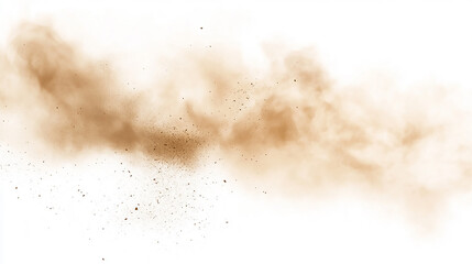 Dry soil explosion isolated on white background.Abstract dust explosion on white background.