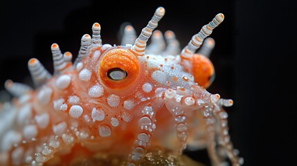 Close-Up of a Vibrant Sea Creature with Striking Eyes