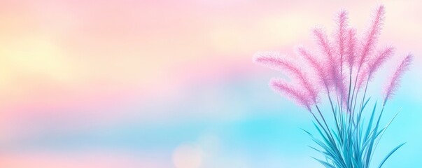 Wall Mural - purple, yellow, blue gradient sky with cloud background