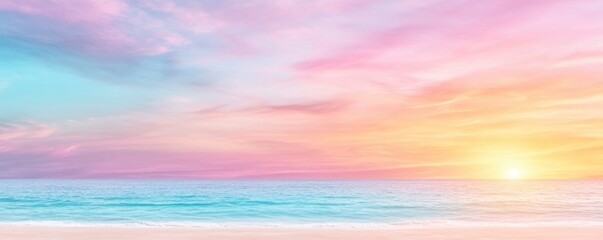 Wall Mural - purple, yellow, blue gradient sky with cloud background