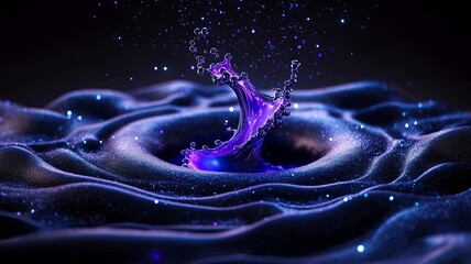 Wall Mural - Vibrant Splash in Dark Water Surface