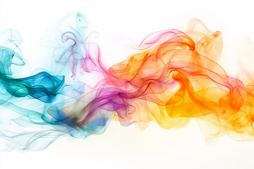 Poster - Swirling bands of colorful smoke in vibrant shades of blue, pink, orange, and purple create an abstract, captivating background perfect for artistic displays and digital wallpapers
