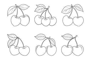 Wall Mural - cherry silhouette design in vector style with a white background