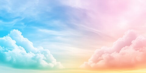 Wall Mural - purple, yellow, blue gradient sky with cloud background
