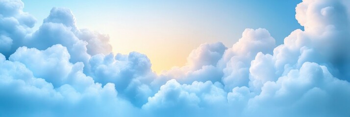 Wall Mural - fluffy white cloud on sunny blue sky