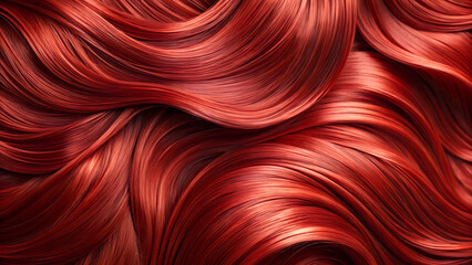 Silk red hair texture as background