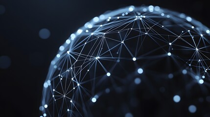 Poster - Abstract Sphere with Interconnected Glowing Points